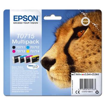 EPSON T0715 (C13T07154012) - originální cartridge, černá + barevná, 23,9ml
