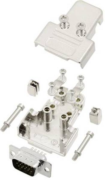 Sada D-SUB kolíkové lišty TRU COMPONENTS TCTRIM09HDP15K, 180 °, pólů 15, pájecí kalíšek, 1 ks