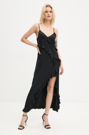 Šaty The Kooples černá barva, maxi, FROB29035K