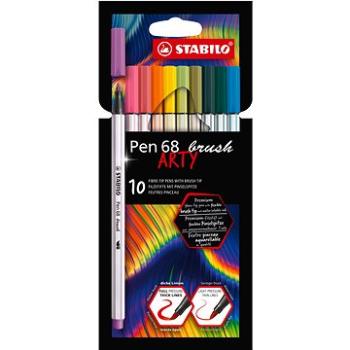 STABILO Pen 68 brush s flexibilním štětcovým hrotem, pouzdro 10 barev (4006381584111)