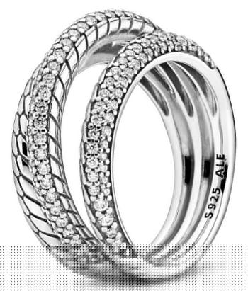 Pandora Designový prsten s hadím vzorem 199083C01 52 mm