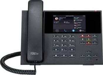 Šňůrový telefon, VoIP Auerswald COMfortel D-400 záznamník, handsfree, PoE, konektor na sluchátka dotykový barevný displej černá