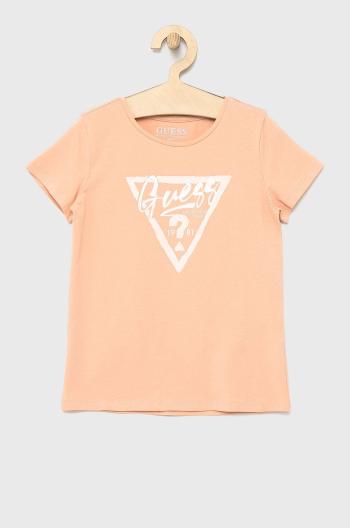 Dětské tričko Guess oranžová barva