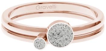 Gravelli Sada ocelových prstenů s betonem Double Dot bronzová/šedá GJRWRGG108 56 mm