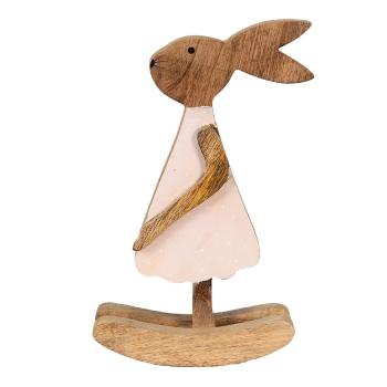 Dřevěná dekorace králíčí dívka v šatičkách - 17*7*30 cm 6H2151L