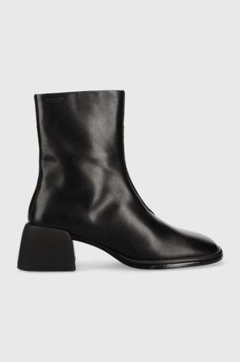 Kožené kotníkové boty Vagabond Ansie dámské, černá barva, na podpatku