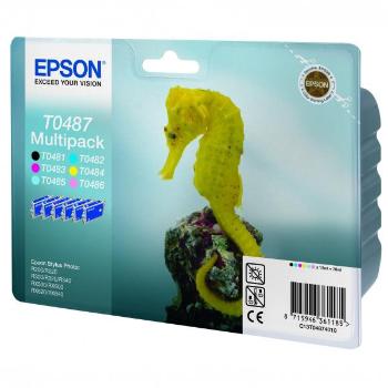 EPSON T0487 (C13T04874010) - originální cartridge, černá + barevná, 6x13ml