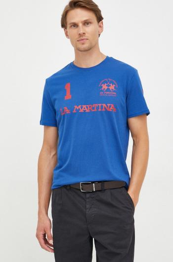 Bavlněné tričko La Martina s potiskem