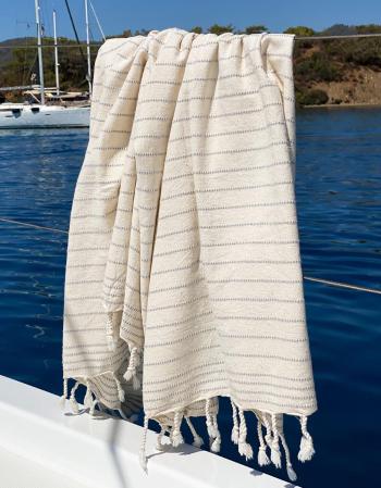 Plážová osuška capri fouta, krémová