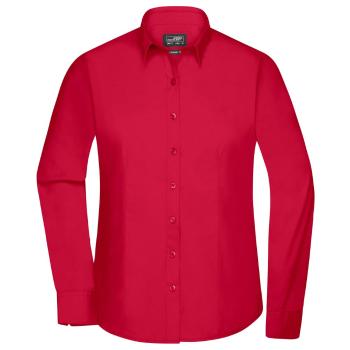 James & Nicholson Dámská košile s dlouhým rukávem JN677 - Červená | S