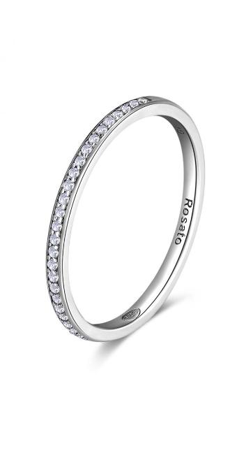 Rosato Minimalistický stříbrný prsten se zirkony Allegra RZA029 58 mm