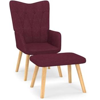 Relaxační křeslo se stoličkou fialové textil, 327544 (327544)