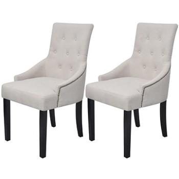Jídelní židle 2 ks krémově šedé textil (242402)
