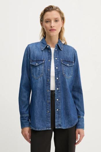 Džínová košile G-Star Raw dámská, modrá barva, slim, s klasickým límcem