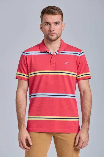 POLOKOŠILE GANT D2. NARROW STRIPE PIQUE SS RUGGER růžová XXXL