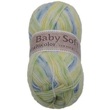Baby soft multicolor 100g - 609 bílá, žlutá, modrá, zelená (6863)