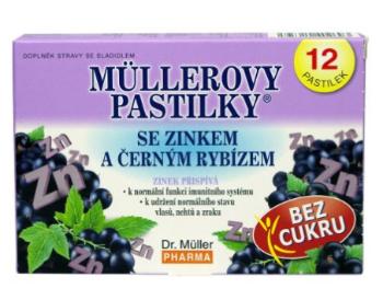 Dr.Muller Müllerovy pastilky se zinkem bez cukru 12 pastilek