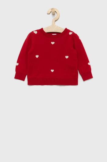 Dětský bavlněný svetr GAP červená barva, lehký