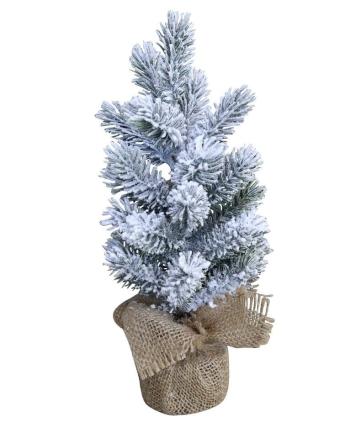 Zasněžený vánoční stromek v jutě Fleur Fir Snow - 30cm 39048400 (39484-00)