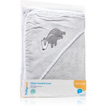 BabyOno Towel Velour osuška s kapucí Grey 100x100 cm
