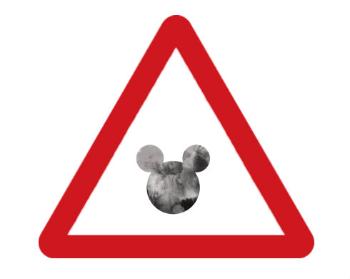 Samolepky pozor - 5ks Mickey Mouse