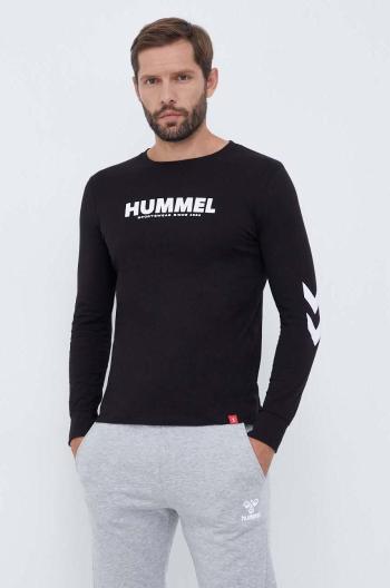 Bavlněné tričko s dlouhým rukávem Hummel hmlLEGACY T-SHIRT LS černá barva, s potiskem, 212573