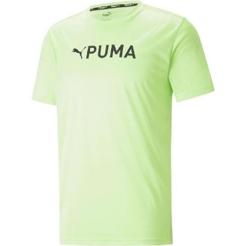 Puma FIT LOGO GRAPHIC TEE Pánské sportovní triko, světle zelená, velikost