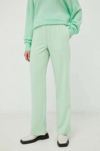 Kalhoty Samsoe Samsoe dámské, zelená barva, jednoduché, high waist