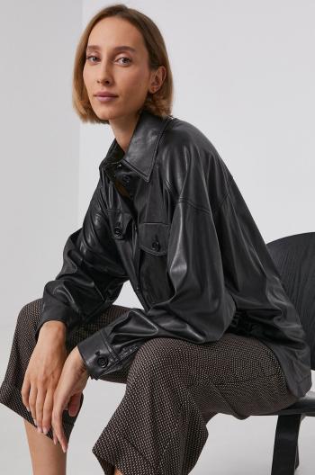 Košile Drykorn dámská, černá barva, relaxed, s klasickým límcem
