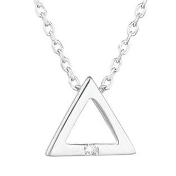 EVOLUTION GROUP CZ Stříbrný náhrdelník trojúhelník se zirkonem - 12016.1