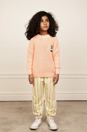 Dětský bavlněný svetr Mini Rodini růžová barva