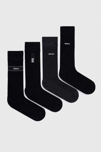 Ponožky BOSS 4-pack pánské, černá barva