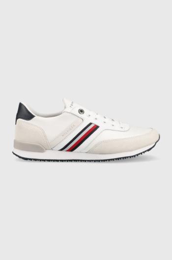 Sneakers boty Tommy Hilfiger Iconic Sock Runner Mix bílá barva