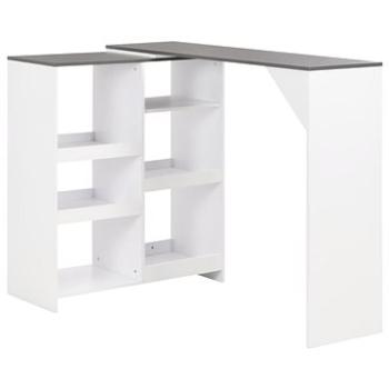 Barový stůl s pohyblivým regálem bílý 138x40x120 cm 280226 (280226)