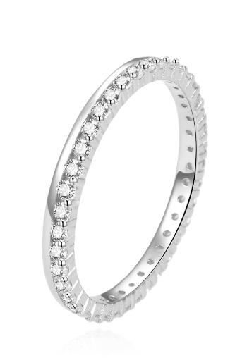 Beneto Jedinečný stříbrný prsten se zirkony AGG227 53 mm