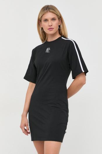 Bavlněné šaty Karl Lagerfeld černá barva, midi