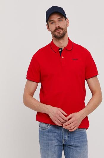 Polo tričko Pepe Jeans červená barva, hladké