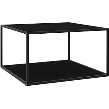 Čajový stolek černý s černým sklem 90 × 90 × 50 cm (322912)