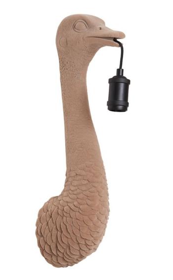 Písková nástěnná lampa pštros Ostrich velvet sand - 18*15*57 cm / E27 3123182