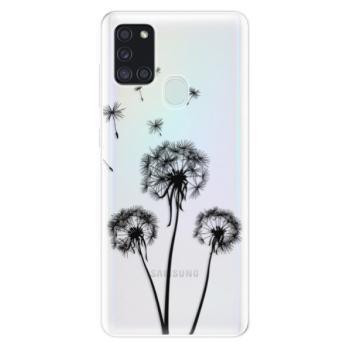 Odolné silikonové pouzdro iSaprio - Three Dandelions - black - Samsung Galaxy A21s