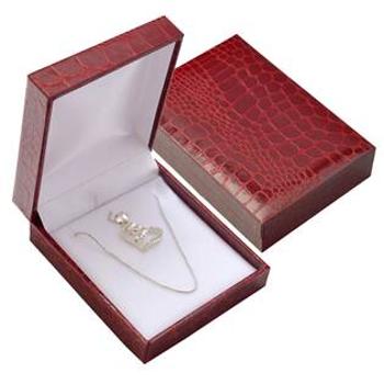 Šperky4U Červená koženková krabička na náušnice a řetízek - KR0391-RD