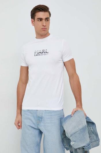 Tričko Karl Lagerfeld bílá barva, s aplikací