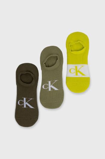 Ponožky Calvin Klein (3-pack) pánské, zelená barva