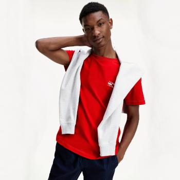 Tommy Jeans pánské červené tričko Chest - M (XNL)