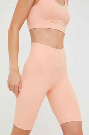 Kraťasy Guess dámské, oranžová barva, hladké, medium waist