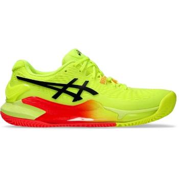 ASICS GEL-RESOLUTION 9 CLAY PARIS W Dámská tenisová obuv, reflexní neon, velikost 38