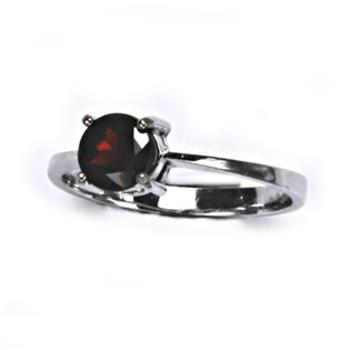 Šperky4U Stříbrný prsten s granátem 6 mm, vel. 50 - velikost 50 - CS2024-50