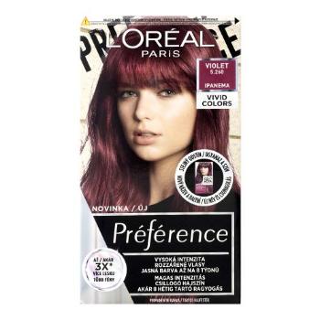 L'Oréal Paris Préférence Vivid Colors 60 ml barva na vlasy pro ženy 5,260 Violet na barvené vlasy; na všechny typy vlasů
