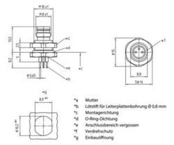 Vestavný zástrčkový konektor pro senzory - aktory Lutronic 0831 03 T10CP 1224 zástrčka, vestavná, 1 ks