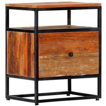 Noční stolek 40 x 30 x 50 cm masivní recyklované dřevo a ocel (282725)